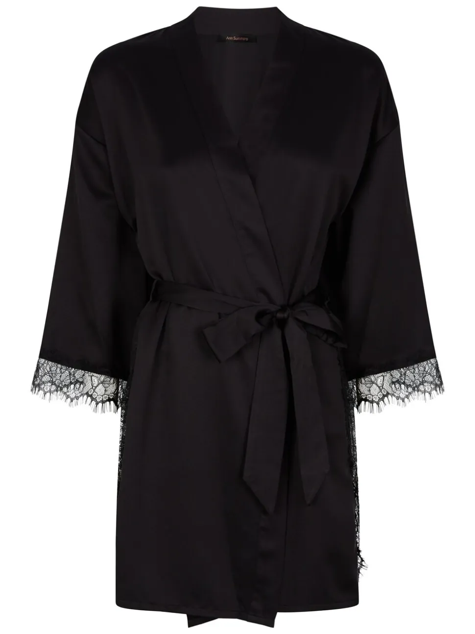 Zwart - Ann Summers Cherryann satijnen kimono