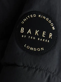 Zwart - Baker by Ted Baker meisjes regenbestendige gewatteerde lange jas
