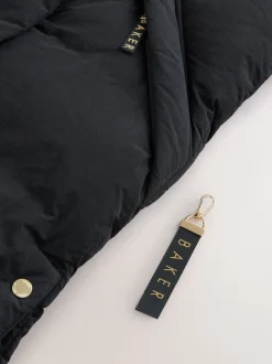 Zwart - Baker by Ted Baker meisjes regenbestendige gewatteerde lange jas