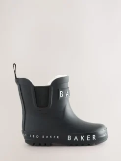 Zwart - Baker by Ted Baker - gevoerde regenlaarzen van imitatiebont voor jongens