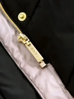 Zwart - Baker by Ted Baker - Regenbestendige halfzware gevoerde jas met ceintuur
