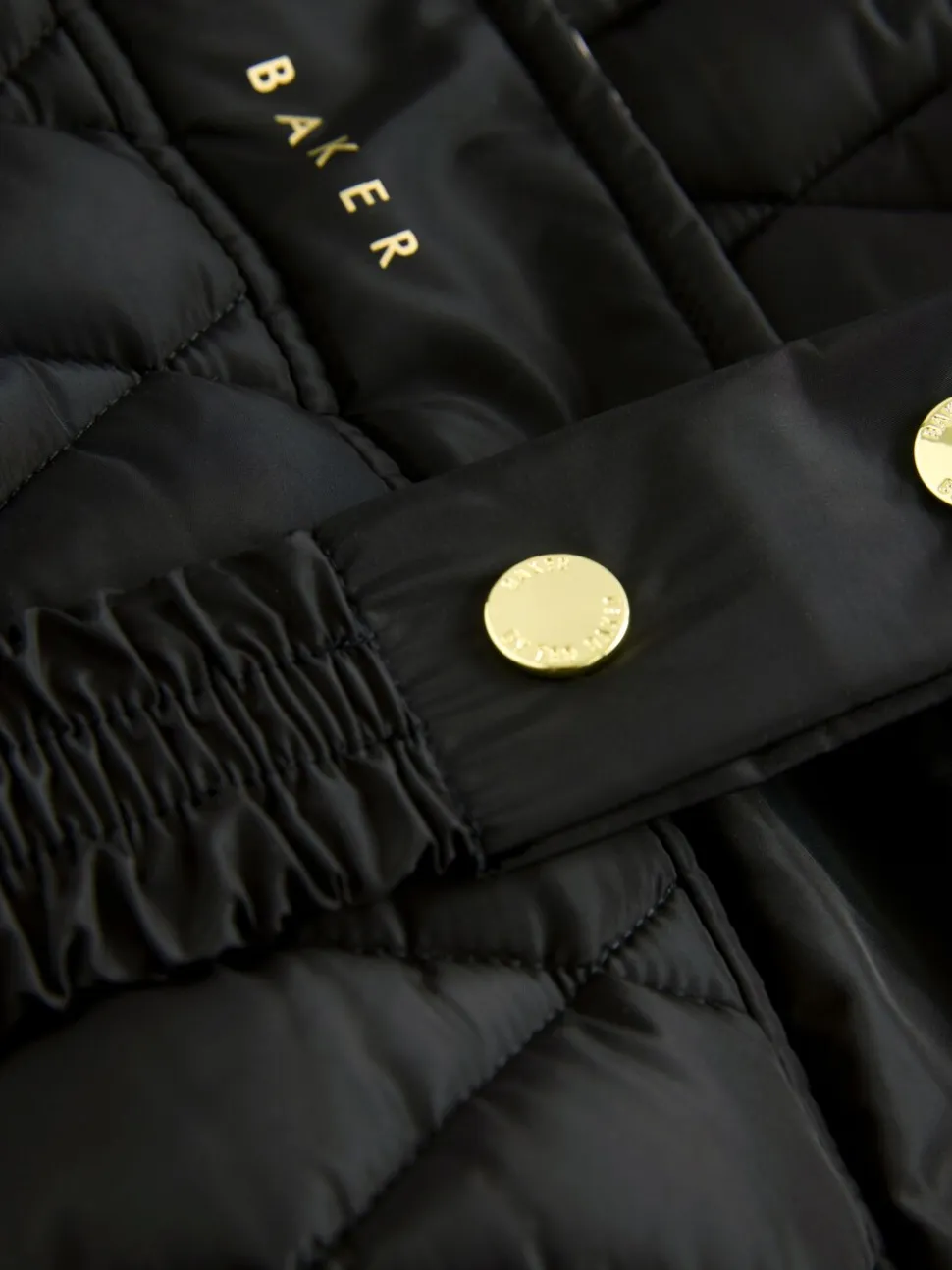Zwart - Baker by Ted Baker - Regenbestendige halfzware gevoerde jas met ceintuur