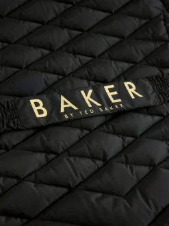 Zwart - Baker by Ted Baker - Regenbestendige halfzware gevoerde jas met ceintuur