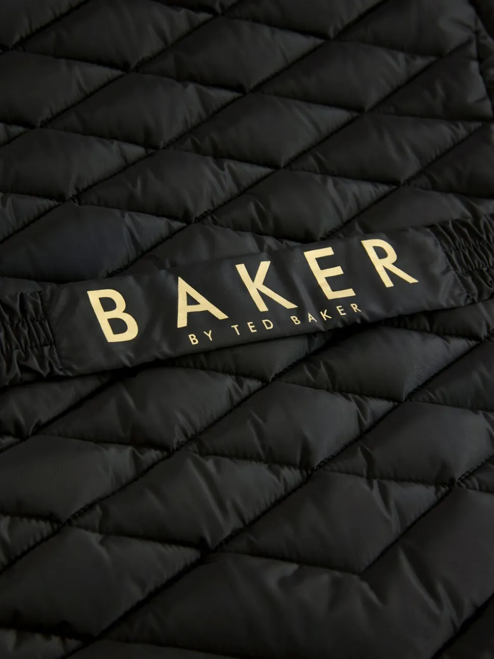 Zwart - Baker by Ted Baker - Regenbestendige halfzware gevoerde jas met ceintuur