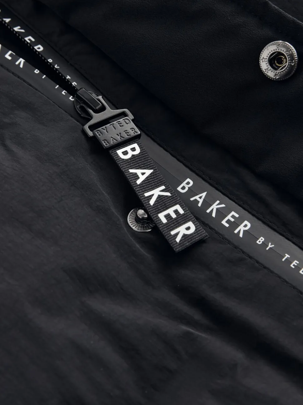 Zwart - Baker By Ted Baker regenbestendige gewateerde lange jas