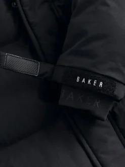 Zwart - Baker By Ted Baker regenbestendige gewateerde lange jas