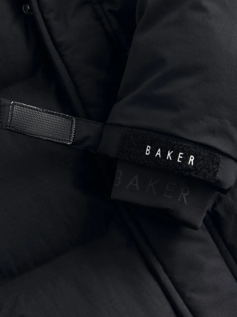 Zwart - Baker By Ted Baker regenbestendige gewateerde lange jas