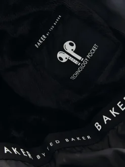 Zwart - Baker By Ted Baker regenbestendige gewateerde lange jas