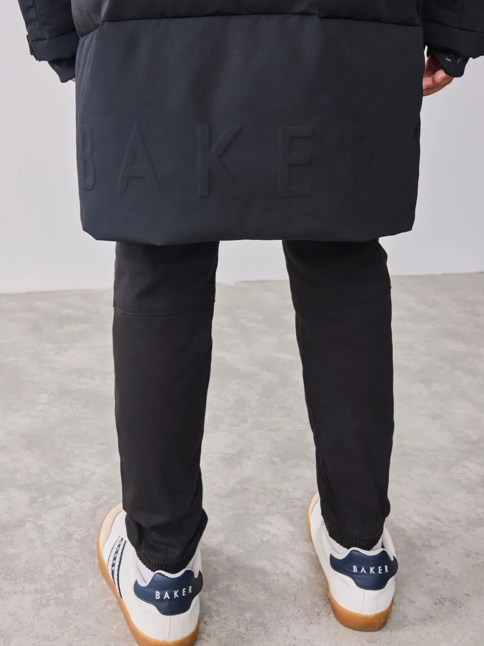 Zwart - Baker By Ted Baker regenbestendige gewateerde lange jas