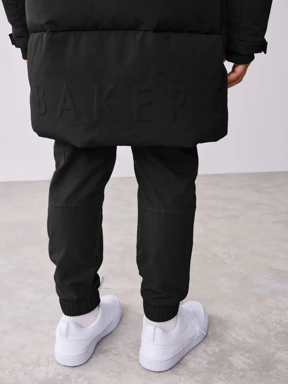 Zwart - Baker By Ted Baker regenbestendige gewateerde lange jas