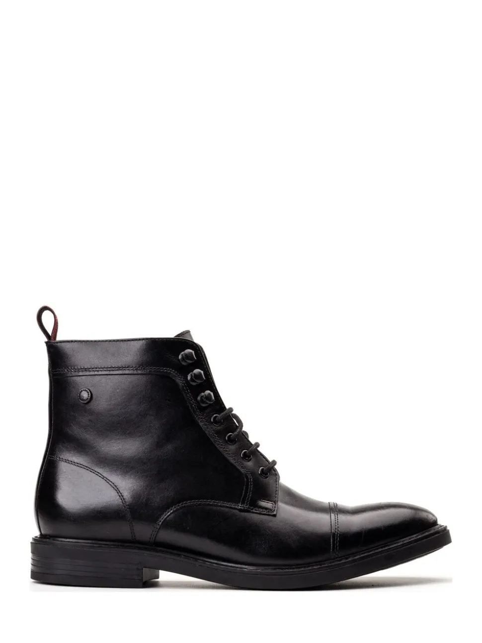 Zwart - Base London Plymouth Toe Cap Boot