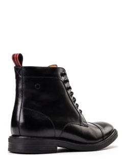 Zwart - Base London Plymouth Toe Cap Boot
