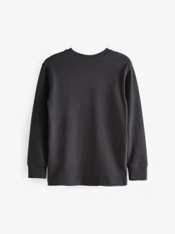 Zwart - Behaaglijk T-shirt met lange mouwen (3-16 jr)