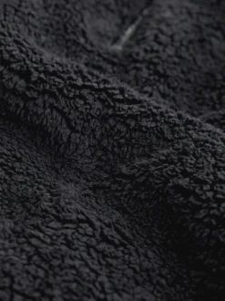 Zwart - Borg fleece met korte rits