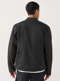 Zwart - Borg Lined Zip Through Funnel Jacket