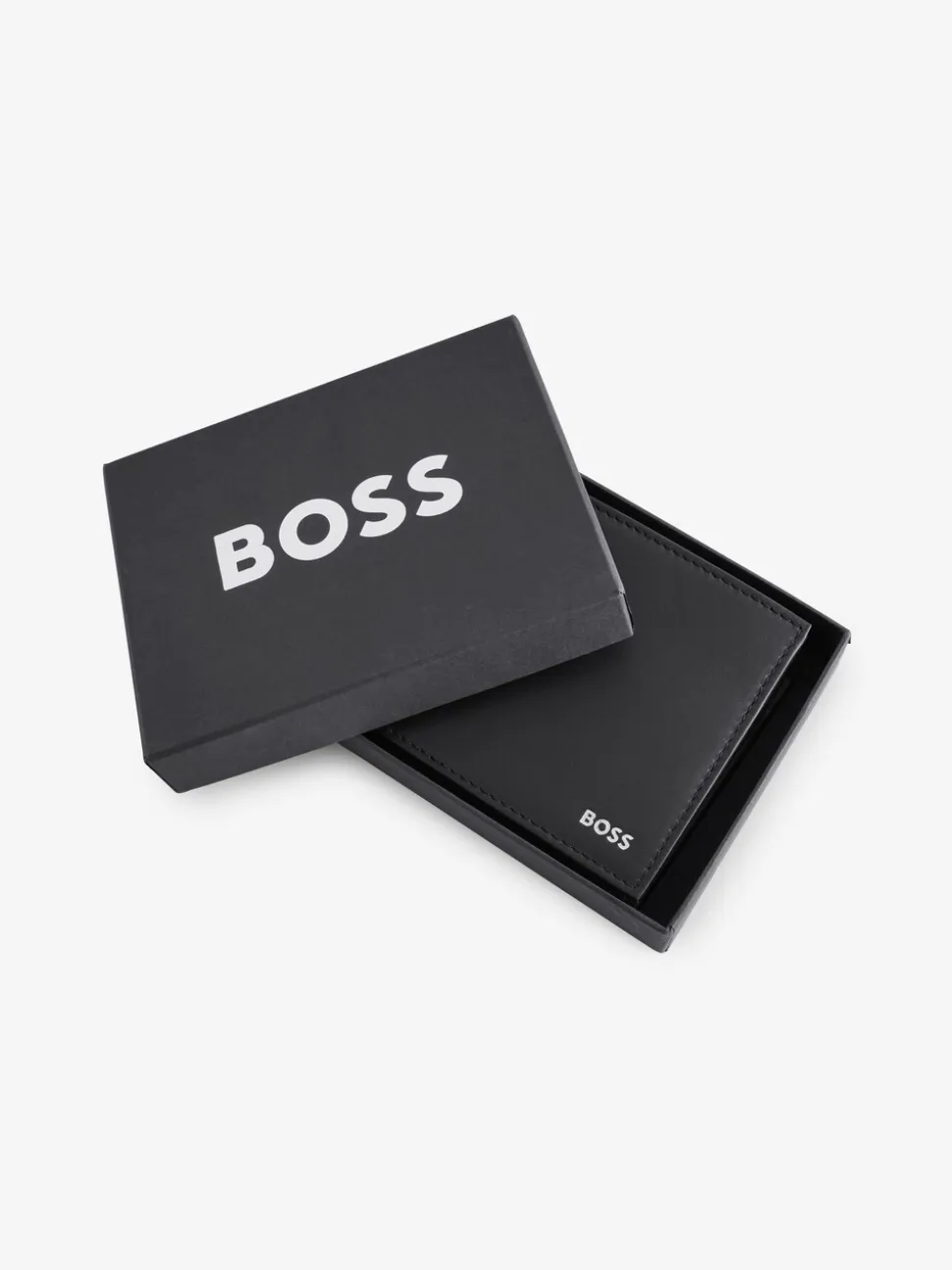 Zwart - BOSS Randy Signature Logo Gevouwen Portemonnee