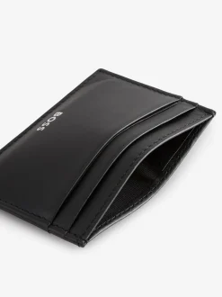 Zwart - BOSS Regular Fit Randy Signature Logo Card Holder
