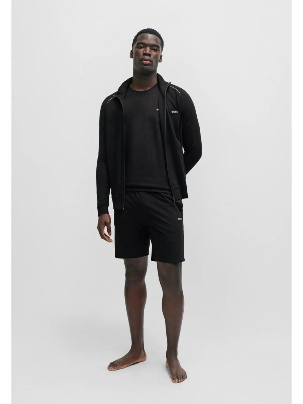 Zwart - BOSS Regular-Fit stretchy Short met Logo