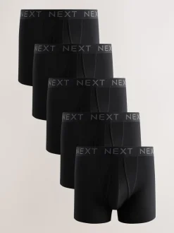 Zwart - Boxershorts van katoenrijk materiaal met A-voorkant