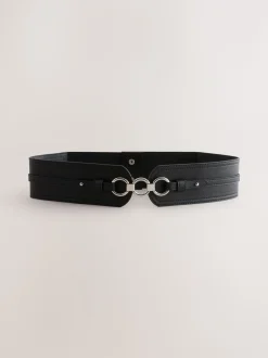 Zwart - Brede riem in korsetstijl