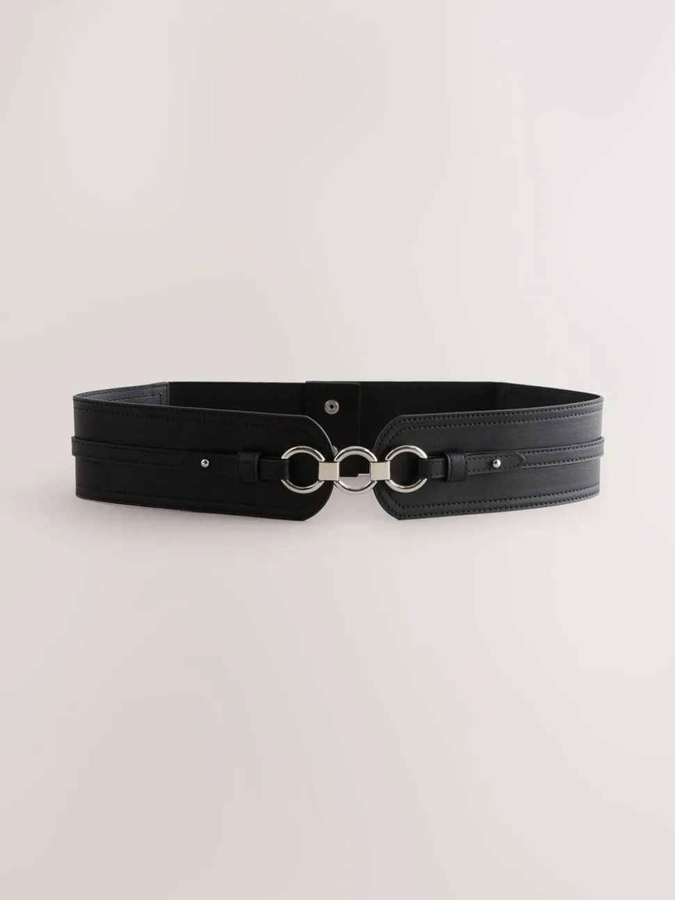 Zwart - Brede riem in korsetstijl