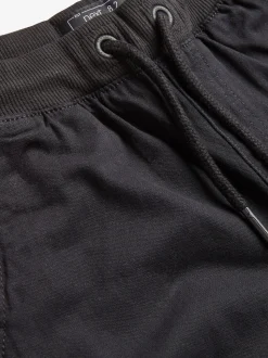 Zwart - Broek met geribde elastische taille (3-16 jr)