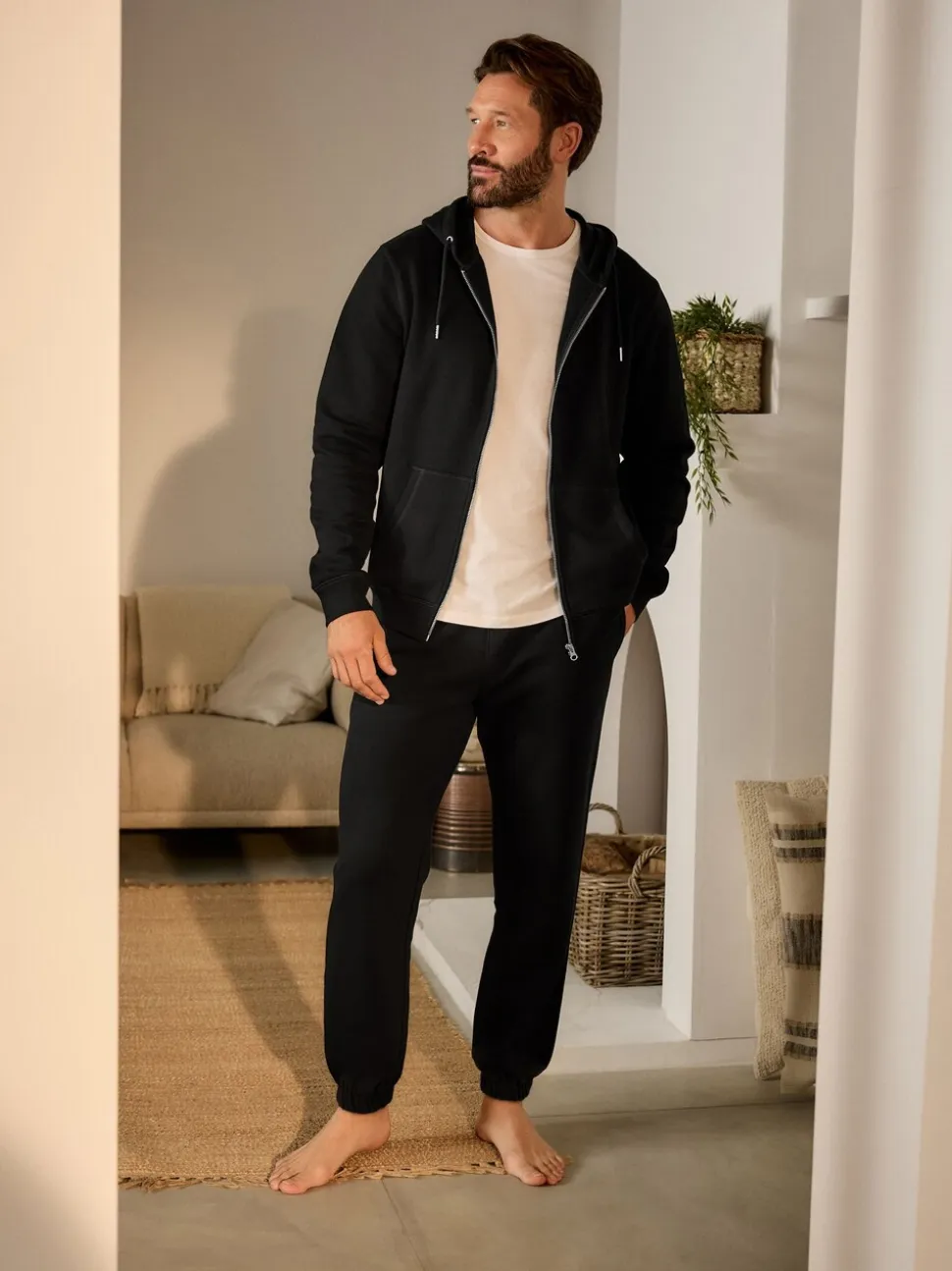 Zwart - Brushback Heavyweight Open Joggers