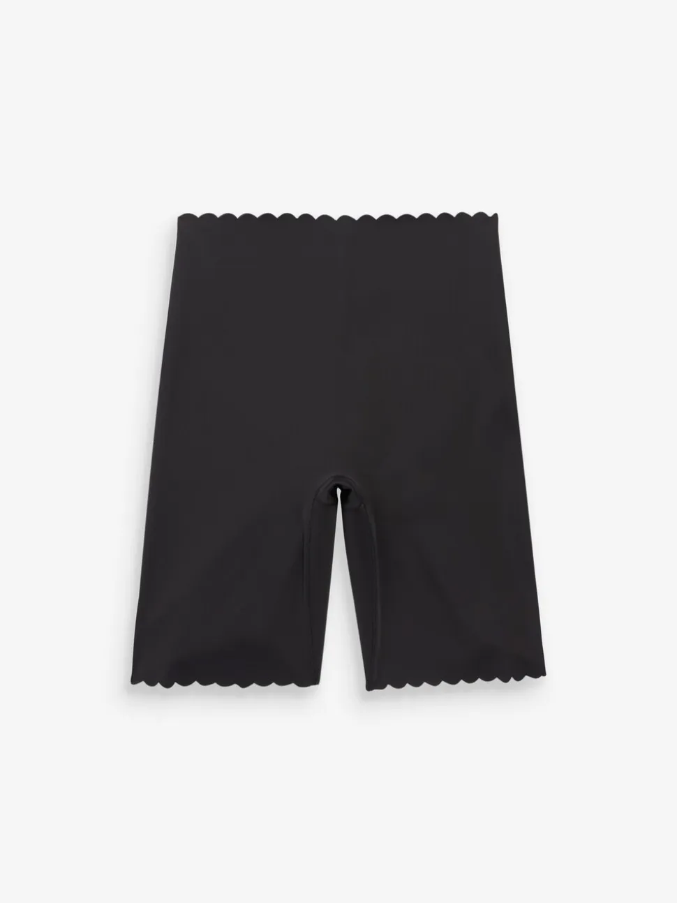 Zwart - Buik- en dijcorrigerende slip met geschulpte rand