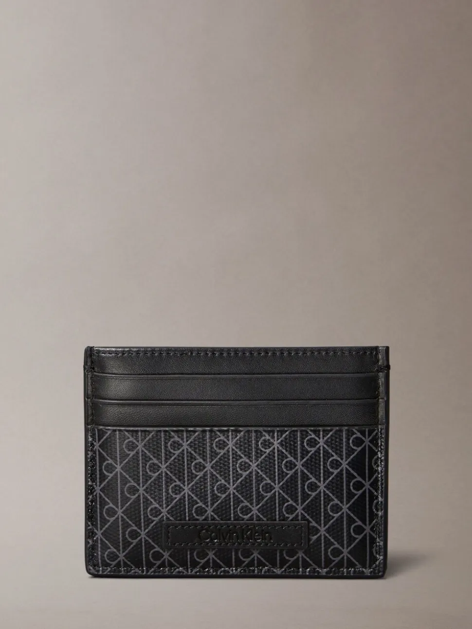 Zwart - Calvin Klein Allover Monogram Logo Card Holder