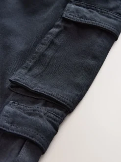 Zwart - Cargo broek van geweven twill-katoen (3-16jr)