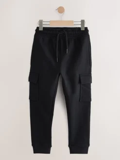 Zwart - Cargo joggingbroek met hoog katoengehalte (3-16jr)