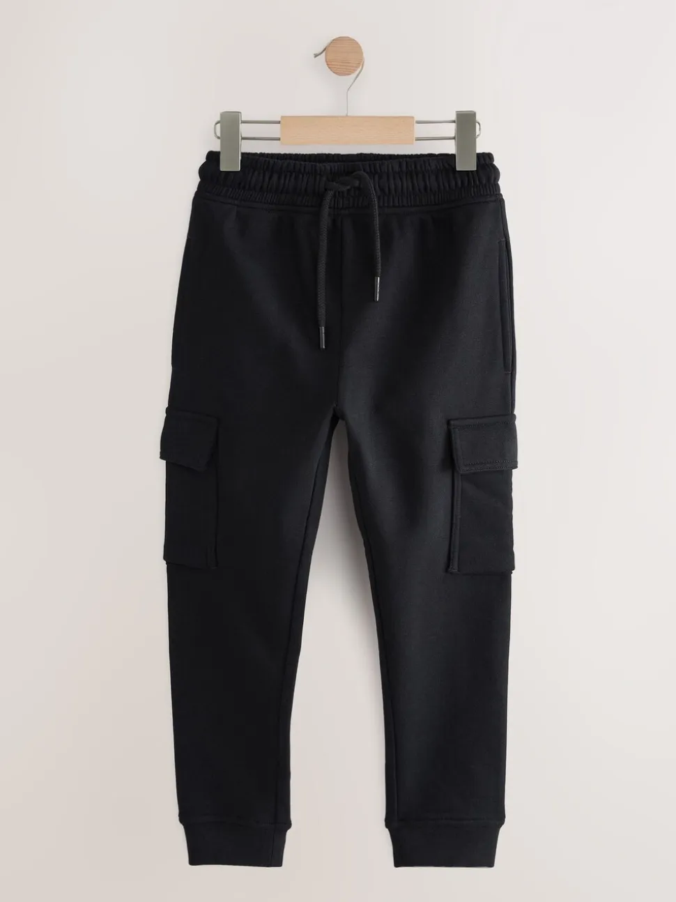 Zwart - Cargo joggingbroek met hoog katoengehalte (3-16jr)