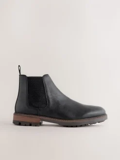 Zwart - Casual leren chelsea-laars