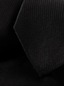 Zwart - Charles Tyrwhitt - Vlekbestendige satijnen smalle stropdas