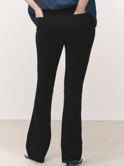 Zwart - Check Jersey Bootcut Leggings