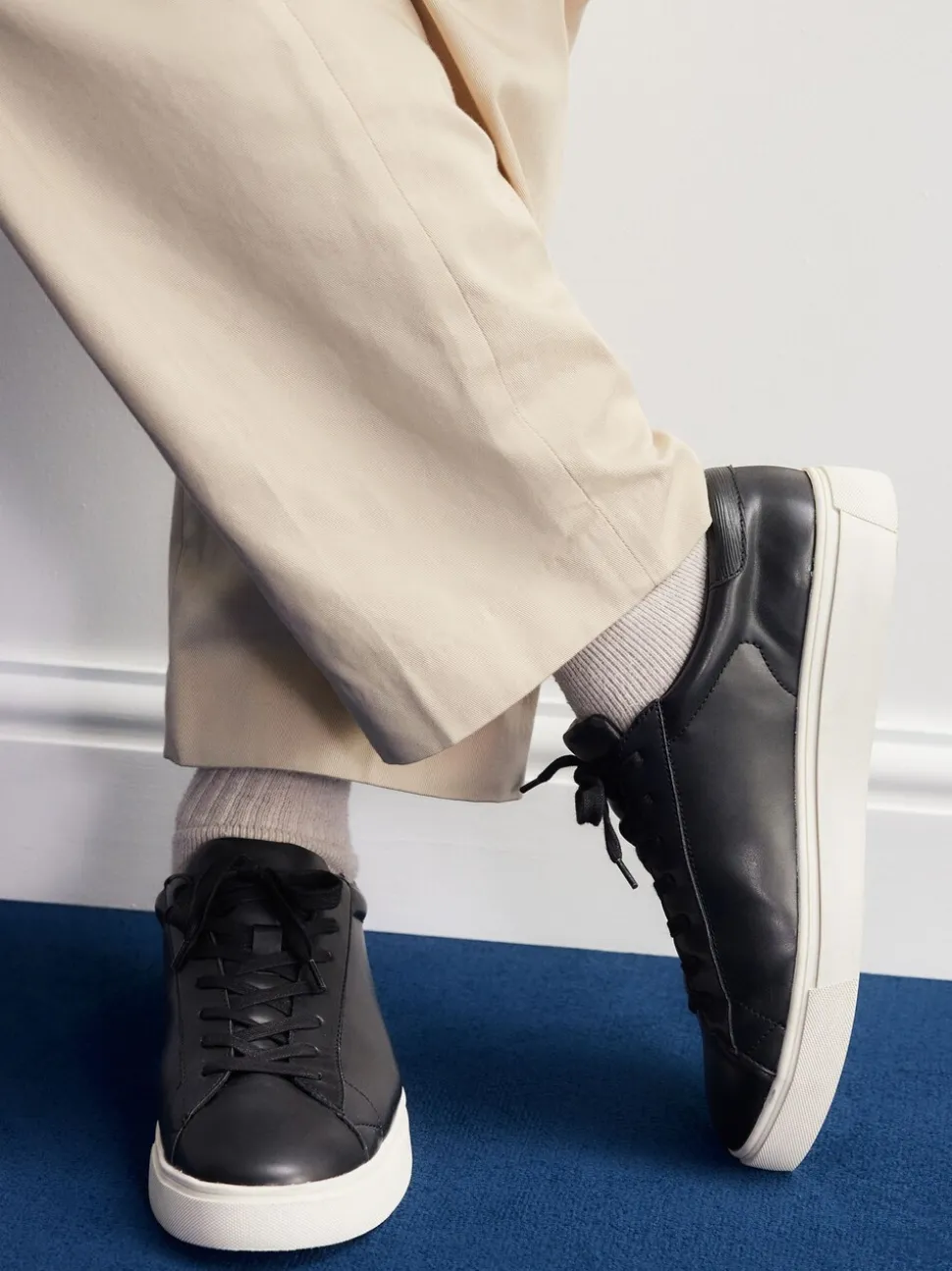 Zwart - Chic-casual lange sneakers