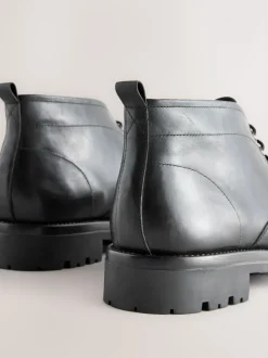 Zwart - Chunky Leather Chukka Boots