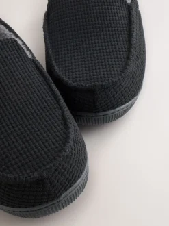Zwart - Closed Back Textured Slippers