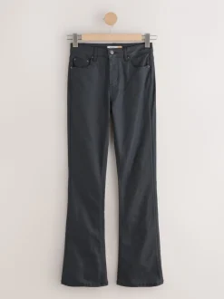 Zwart - Coated Bootcut Jeans
