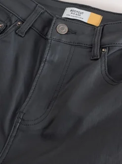 Zwart - Coated Bootcut Jeans