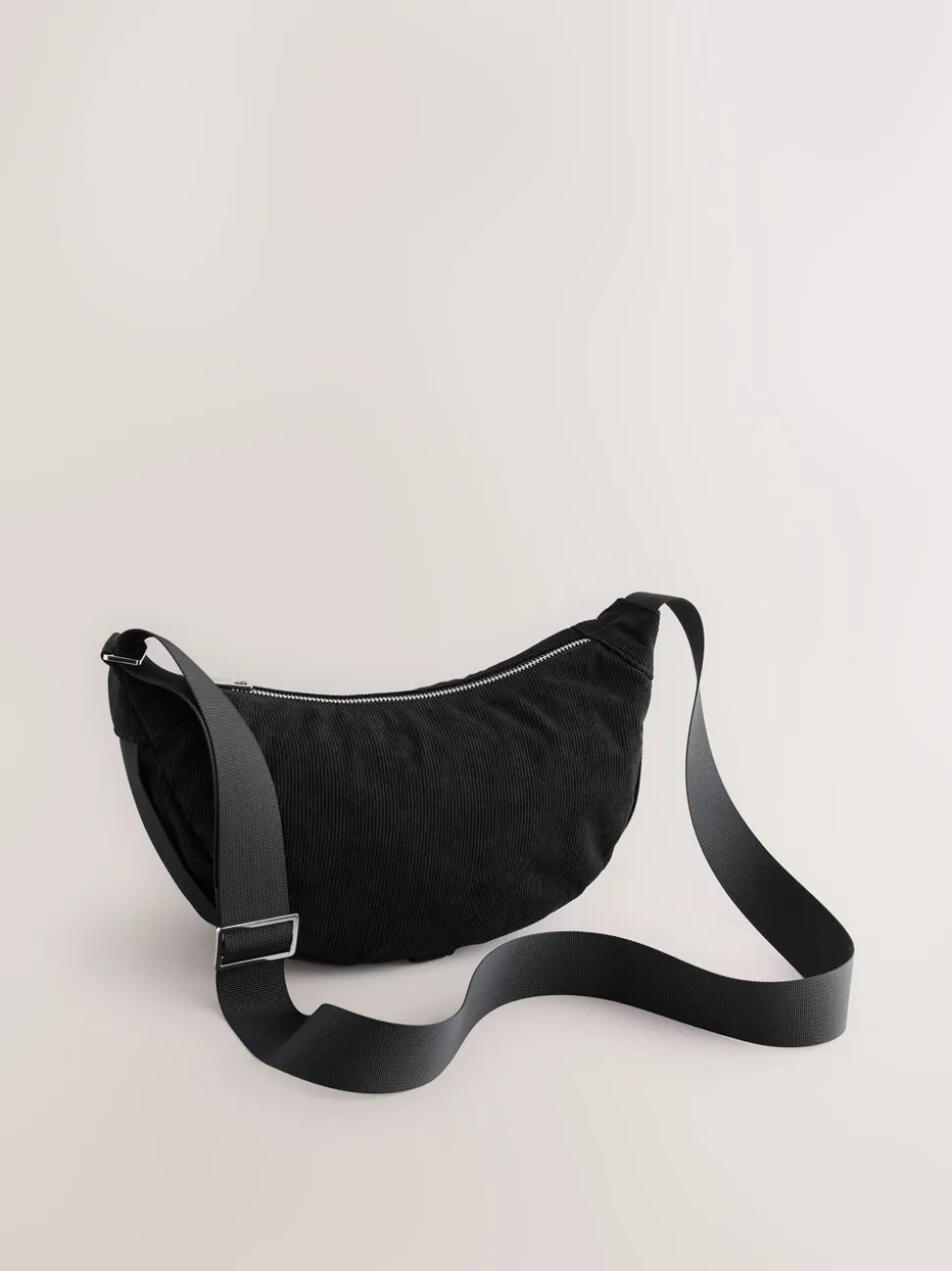Zwart - Cord Effect Sling Bag