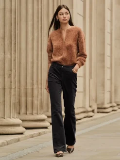 Zwart - Corduroy boot cut broek
