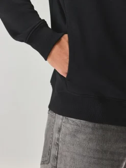 Zwart - Cotton Rich Heavyweight Jersey Full Zip Hoodie