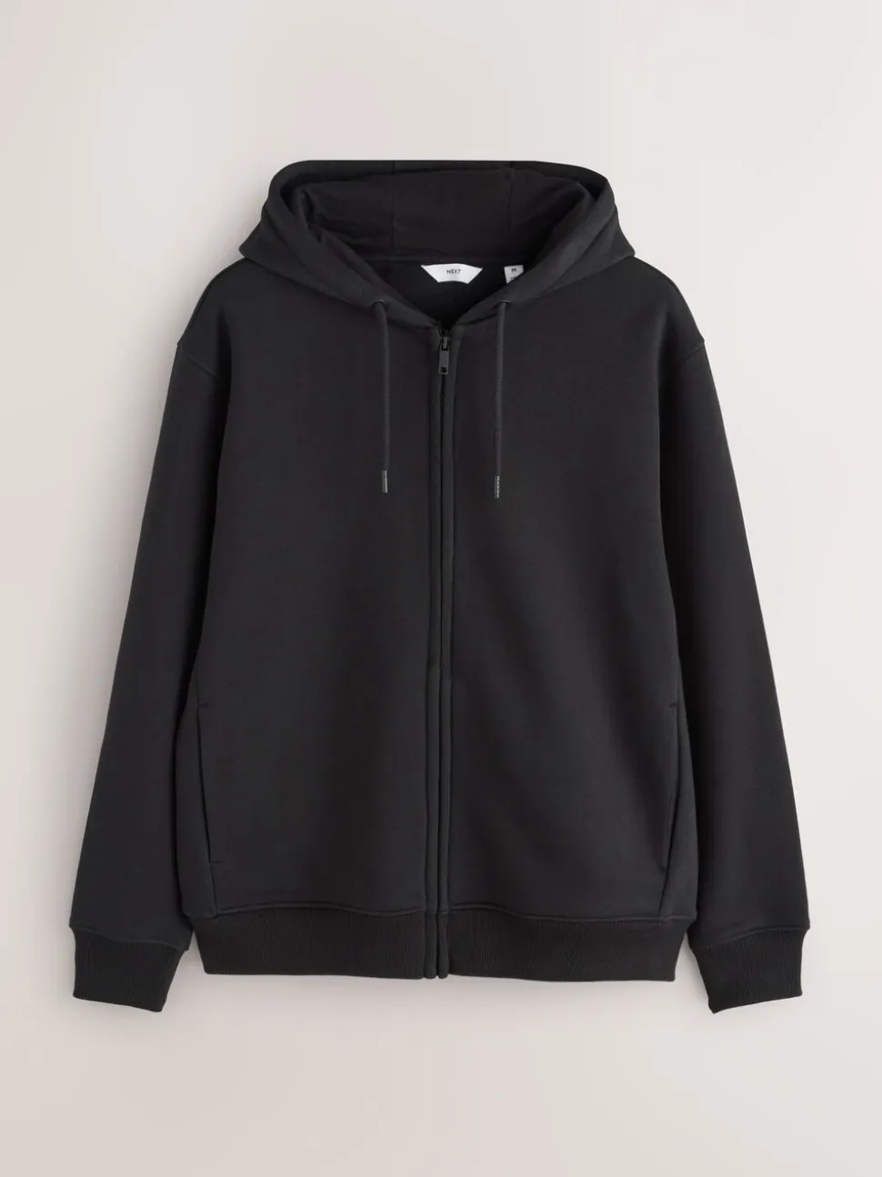 Zwart - Cotton Rich Heavyweight Jersey Full Zip Hoodie