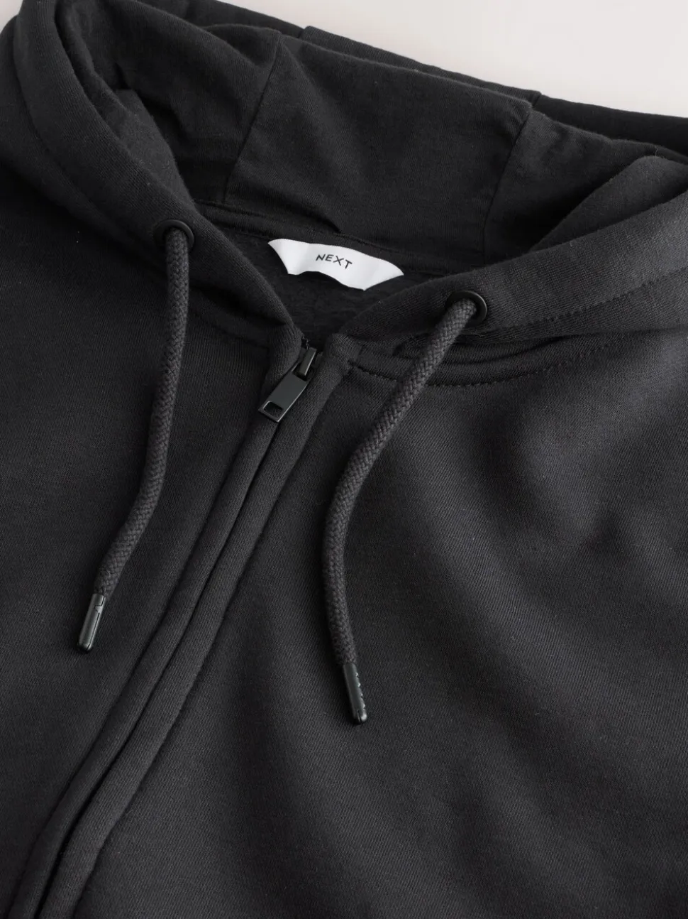 Zwart - Cotton Rich Heavyweight Jersey Full Zip Hoodie