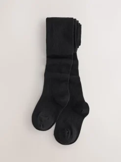 Zwart - Cotton Rich School Tights 3 Pack