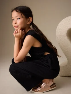 Zwart - Crinkle Jersey Jumpsuit (3-16yrs)