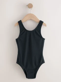 Zwart - Crinkle Swimsuit (3-16yrs)