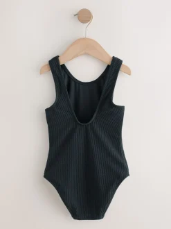 Zwart - Crinkle Swimsuit (3-16yrs)