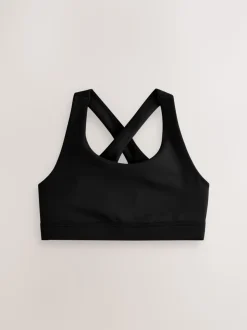 Zwart - Cross Back Sports Bra (5-16yrs)